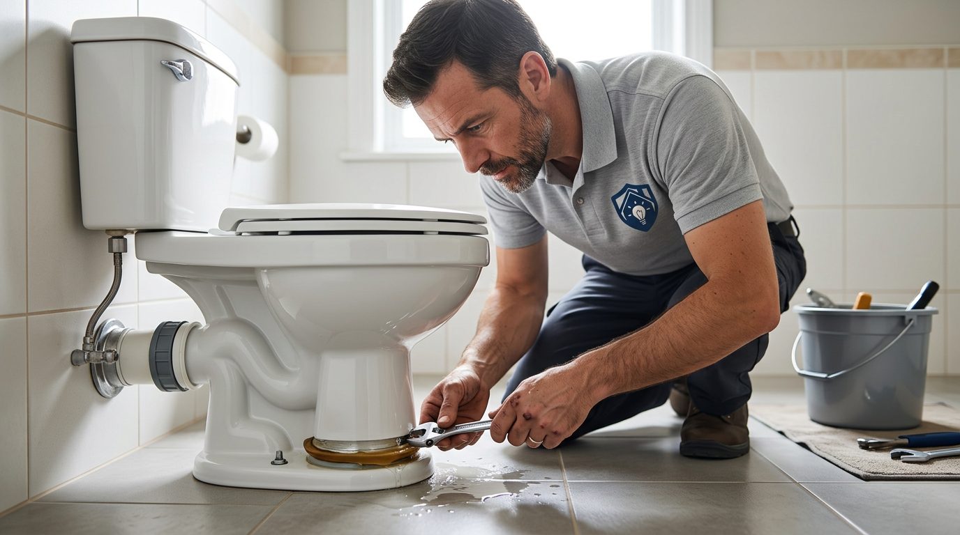 Leaking Toilet Base Repair